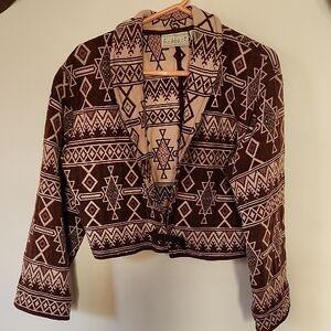 Vintage Cotton Cropped Tribal Jacket